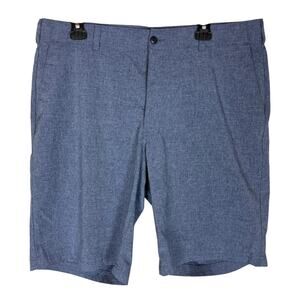 Ben‎ Hogan Chino Shorts Mens 38 Gray Stretch High-Rise Slash Pockets Flat Front